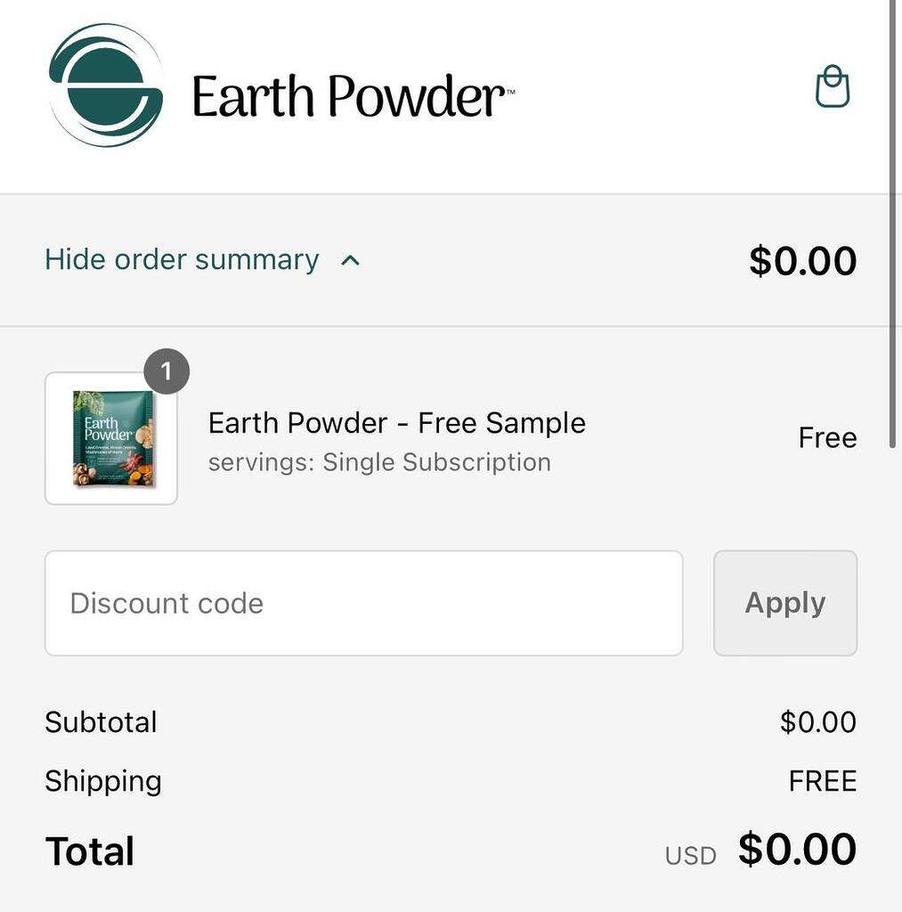 Free Sample Of Earth Powder Supplement W/Free Shipping