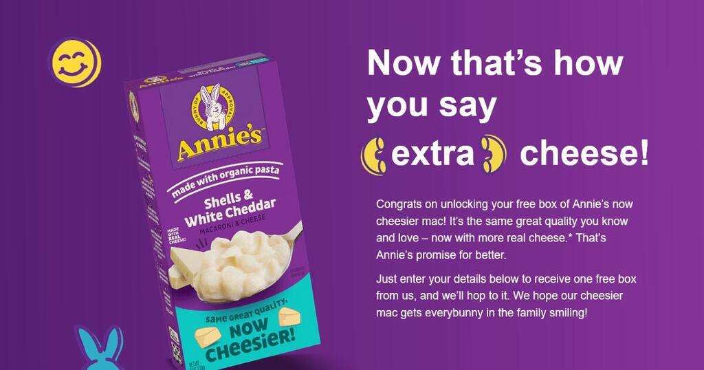 Free Box Of Annie’s Now Cheesier Macaroni &Amp; Cheese Sample!