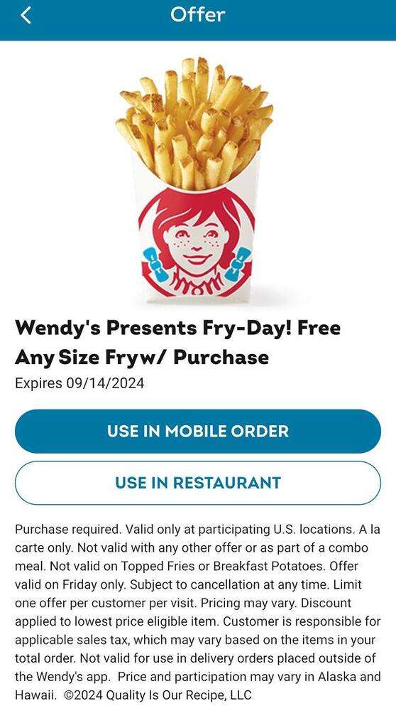 Wendy’s Freeky Fryday Deal/Freebies For Friday The 13Th!