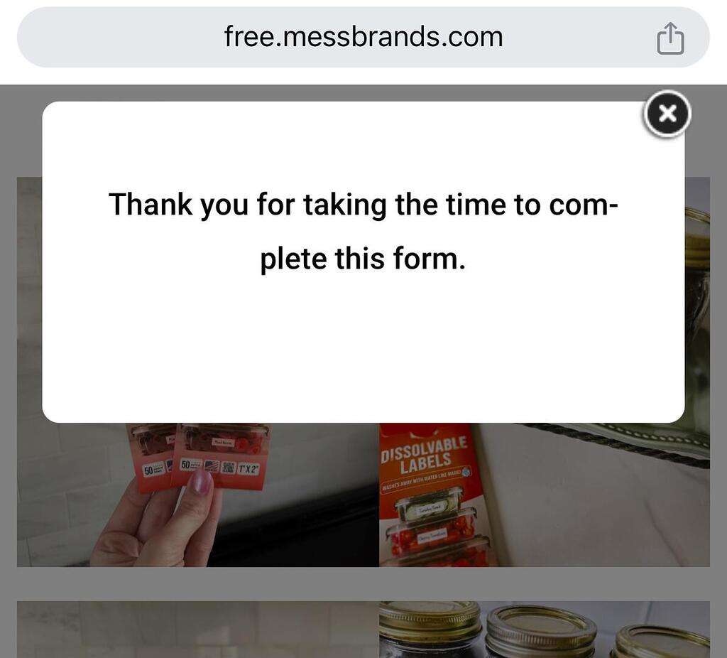 Hurry! Free 50-Pack Of Mess Dissolvable Labels!