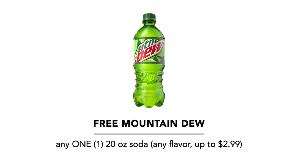 Get A Free 20 Oz. Bottle Of Mtn Dew