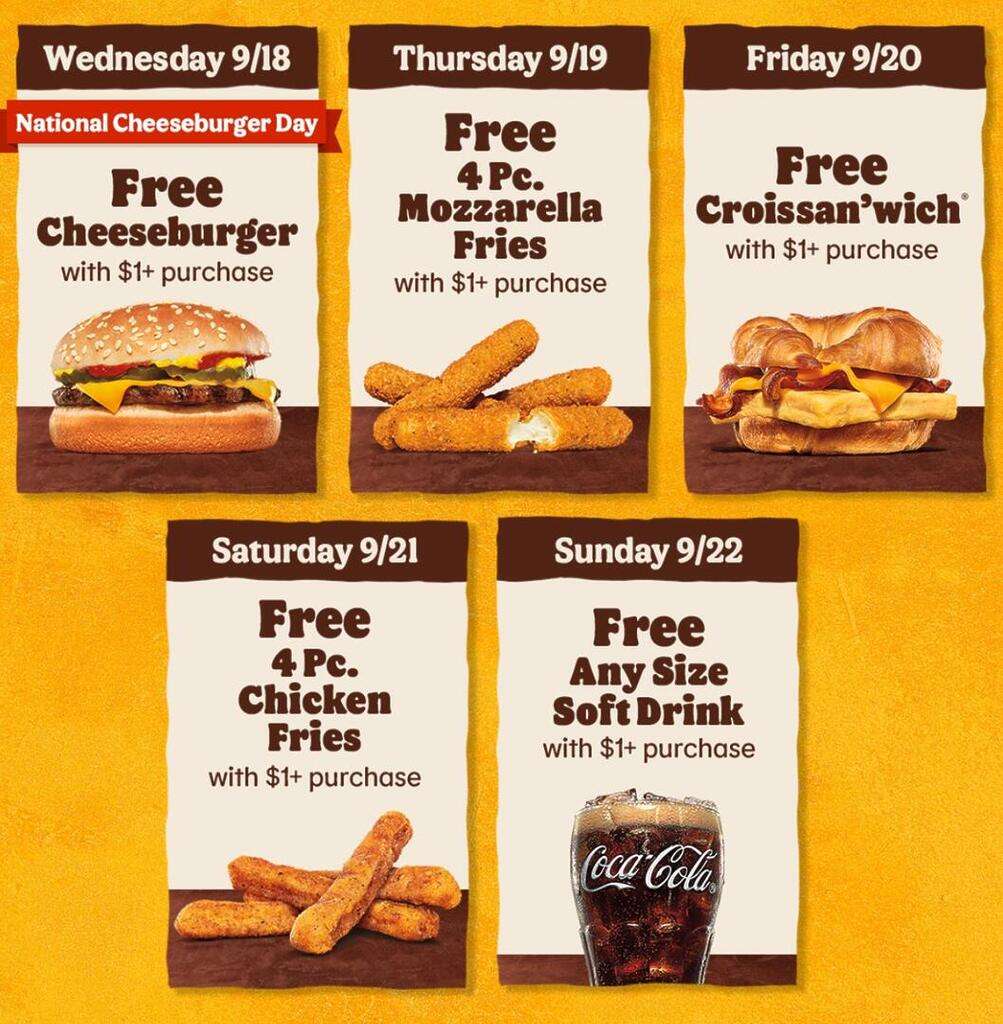 Free Food At Burger King All Week Long In Celebration Of National Cheeseburger Day!