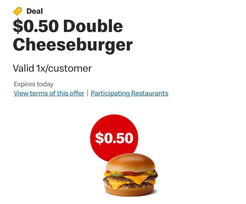 Get A 50-Cent Double Cheeseburger And Free 6-Piece Nuggets At Mcdonald’s!