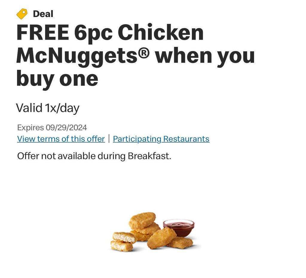 Get A 50-Cent Double Cheeseburger And Free 6-Piece Nuggets At Mcdonald’s!