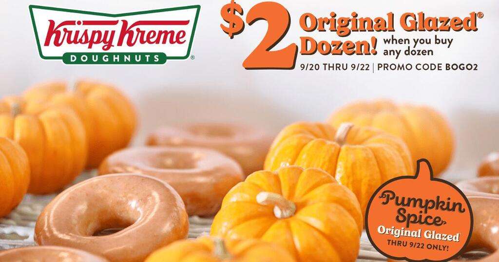 Pumpkin Spice Original Glazed Returns Sept. 20-22 + $2 Bogo Deal At Krispy Kreme!