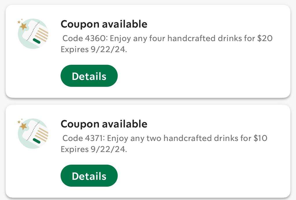 Starbucks 2 Drinks For $10 Or 4 Drinks For $20 - Today Only!