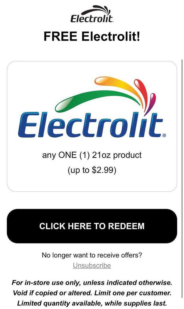 Free Bottle Of Electrolit Electrolyte Drink With This Coupon