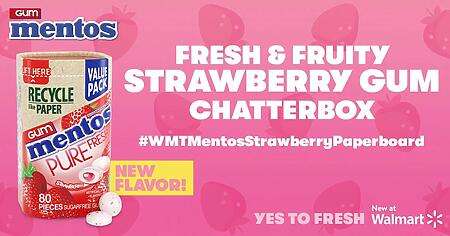 Free Mentos Strawberry Paperboard Gum Chatterbox Kit – Apply To Try!