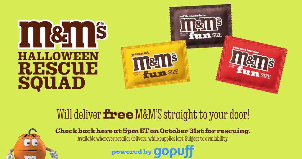 Free M&Amp;M'S Delivered To Your Door On Halloween – The M&Amp;M’s Halloween Rescue Squad!