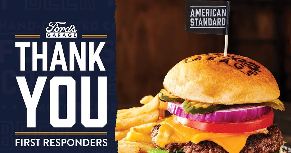 Free American Standard Burger Entrée For First Responders At Ford'S Garage