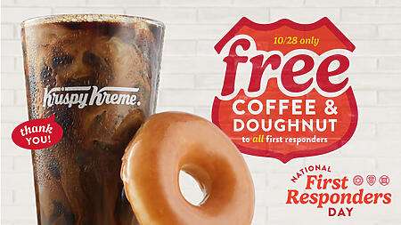 Free Coffee And Doughnut At Krispy Kreme For First Responders – October 28Th Only!