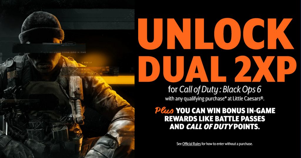 Enter The Little Caesars X Call Of Duty Sweepstakes For Your Chance To Win Amazing Prizes, Including Call Of Duty: Black Ops 6 Game Codes, Call Of Duty Points, And Dual 2Xp Rewards. Over 16,900 Winners Will Be Chosen!