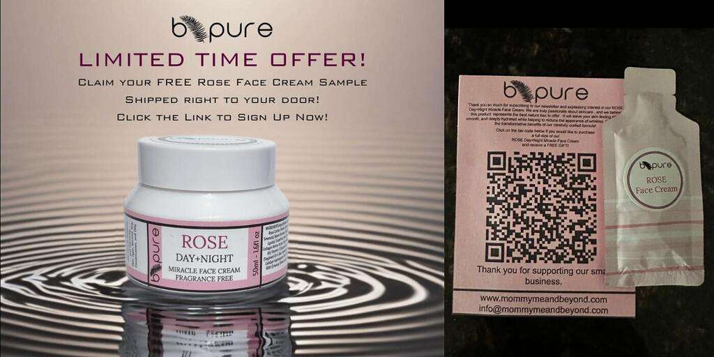 Free Bpure Rose Day+Night Miracle Face Cream Sample!