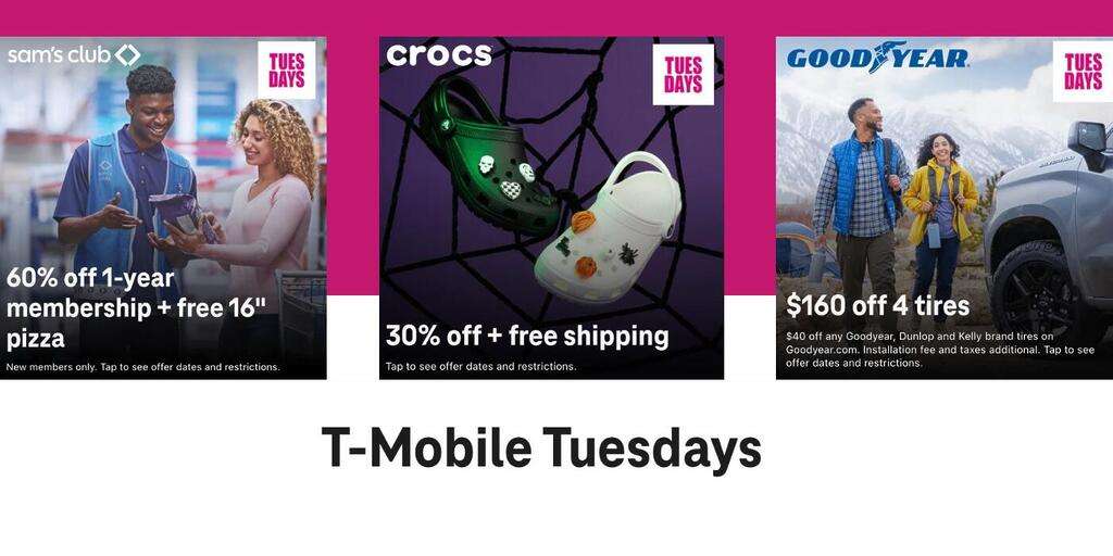 Free 16-Inch Pizza, Discounted Tires, Crocs &Amp; More With T-Mobile Tuesdays!