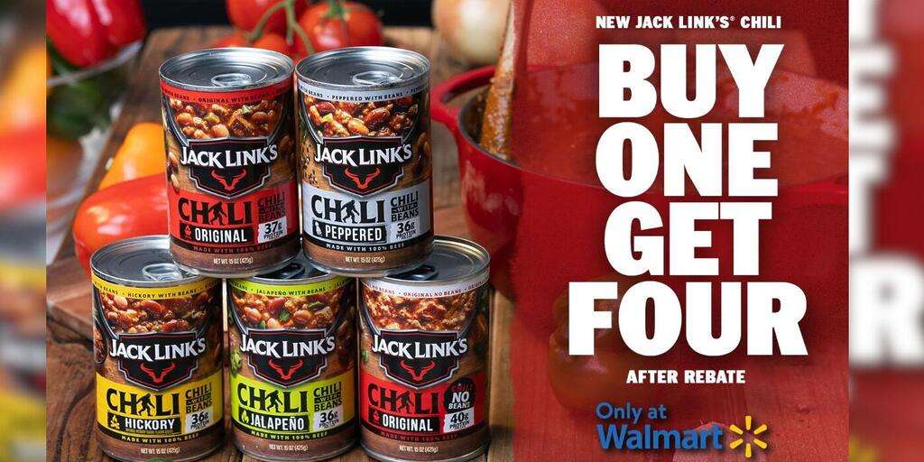 Buy One Can Of Jack Link’s Chili At Walmart And Get 4 Cans Free After Rebate!