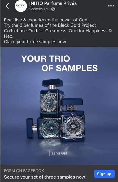 Free Initio Perfume Sample Trio