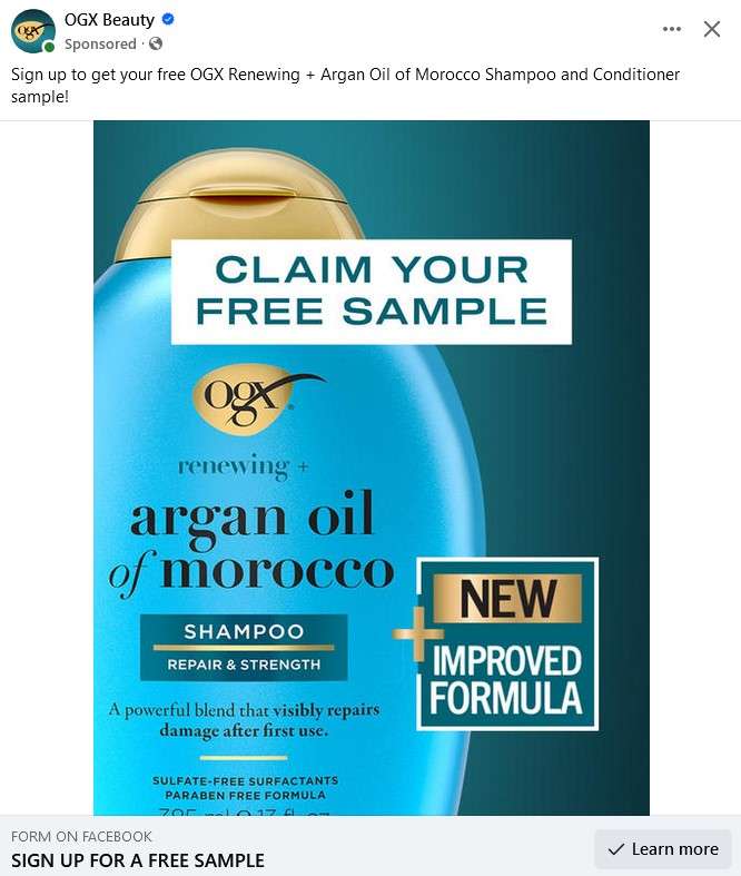 Free Samples Of Ogx Argan Oil Of Morocco Shampoo &Amp; Conditioner