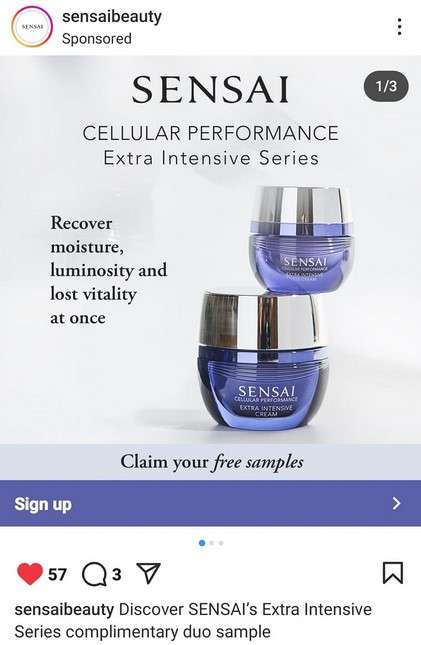 Free Sensai Beauty Extra Intensive Skincare Samples