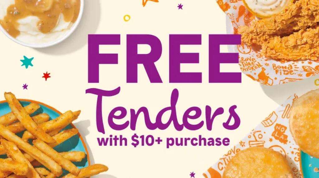 Free 3Pc Tenders With A $10+ Order At Popeyes*