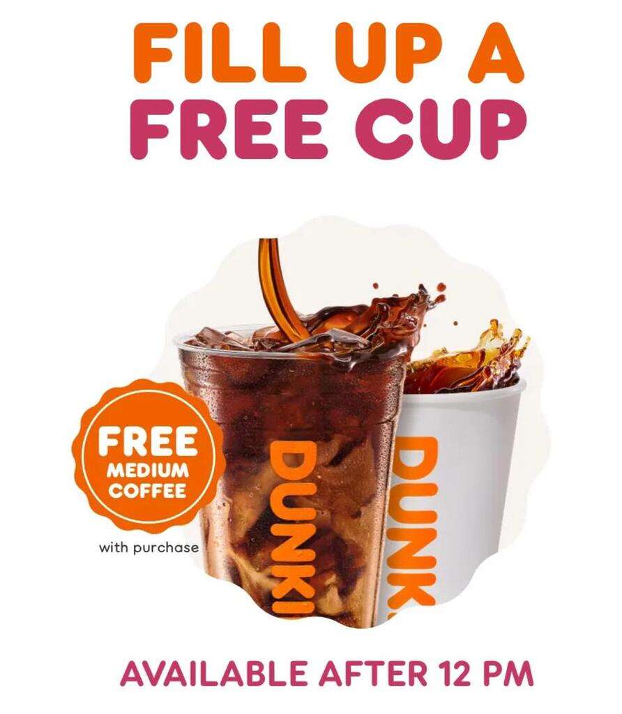 Free Afternoon Coffee At Dunkin’ For Rewards Members – Now Through October 9!