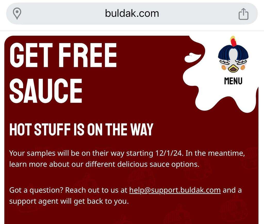 Free Sample Of Buldak Korean Hot Sauce – Limited Time Only!