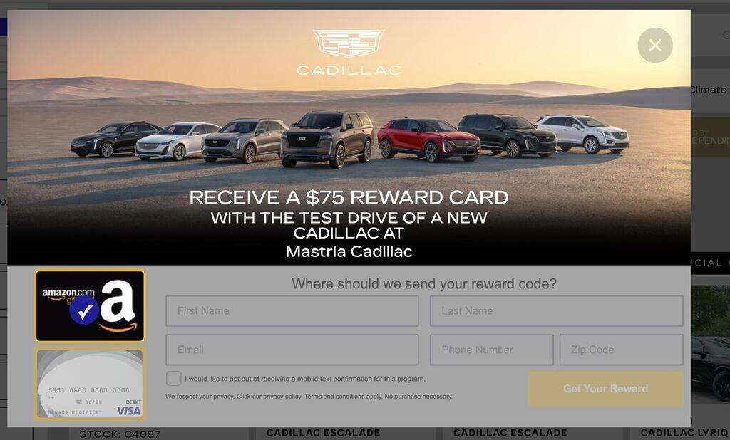 Get A $100 Visa Gift Card From Cadillac – Just For Taking A Test Drive!