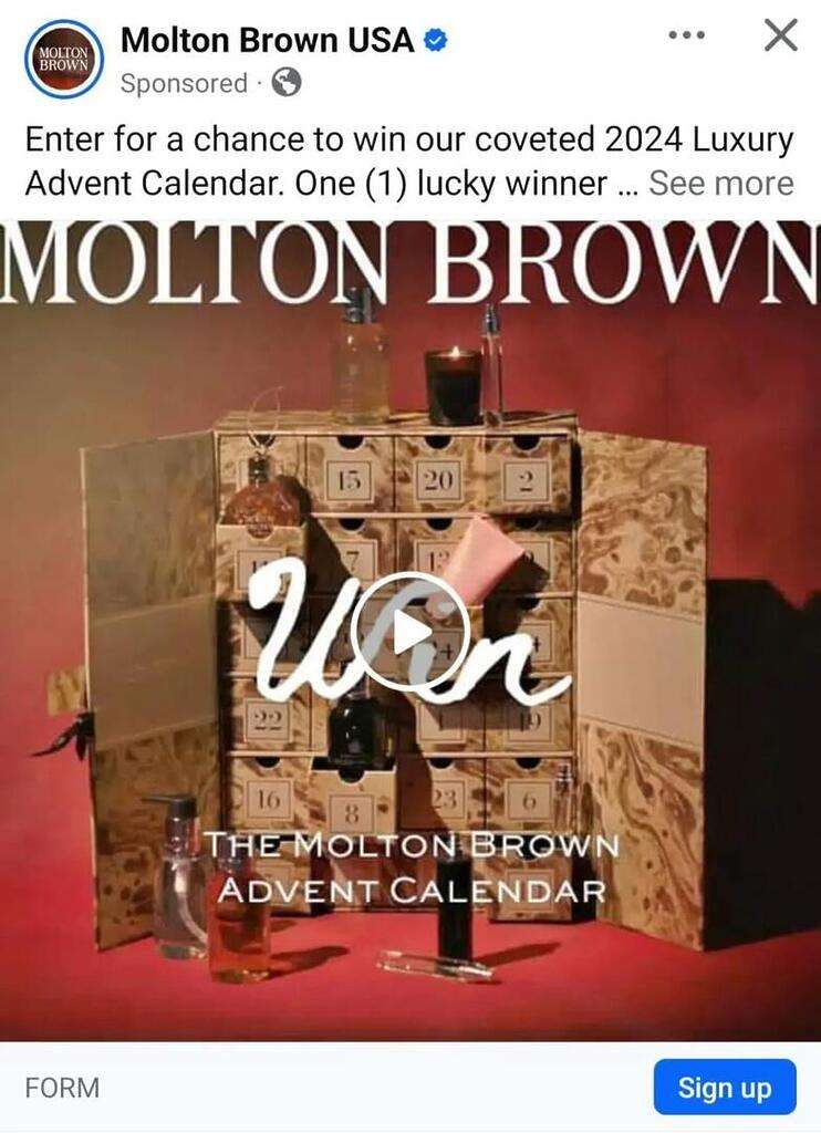 Free Molton Brown Advent Calendar Sample