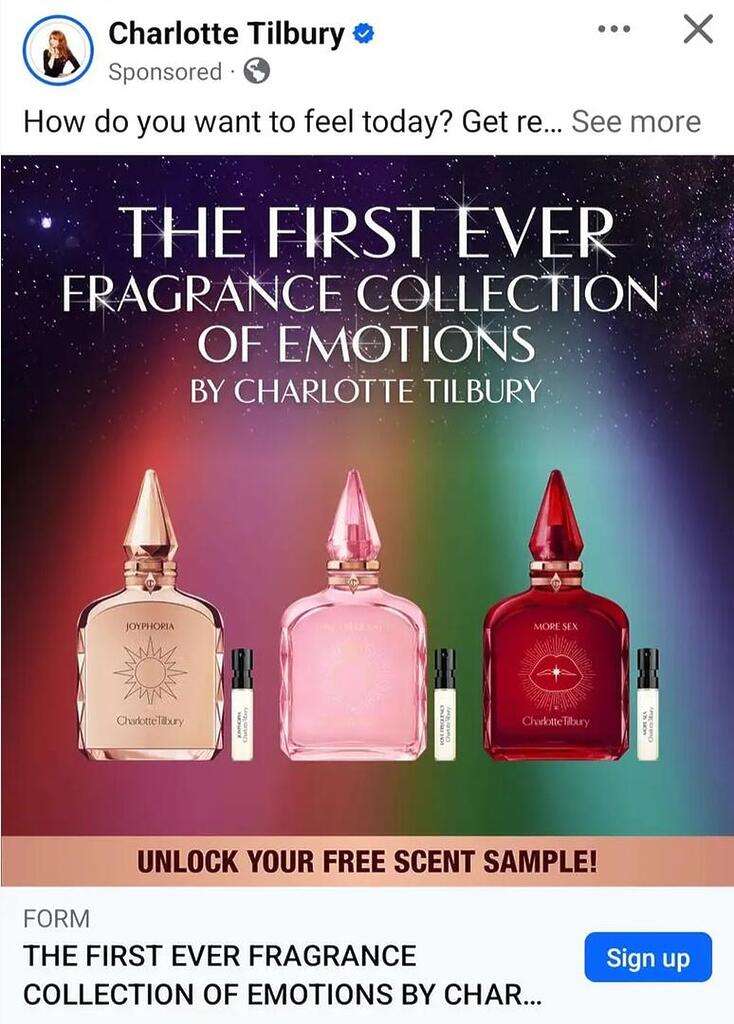 Free Charlotte Tilbury Fragrance Collection Of Emotions Sample