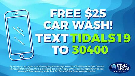 Free $25 Car Wash At Tidal Wave Auto Spa