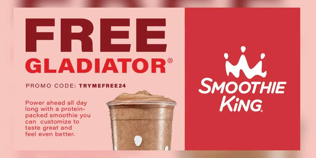 Score A Free 20Oz Gladiator Smoothie At Smoothie King!