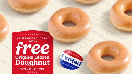 Free Original Glazed Doughnut At Krispy Kreme On Election Day – November 5Th!