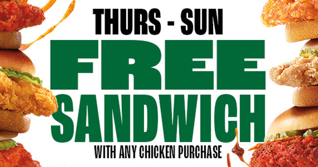 Free Chicken Sandwich With Any Chicken Purchase At Wingstop