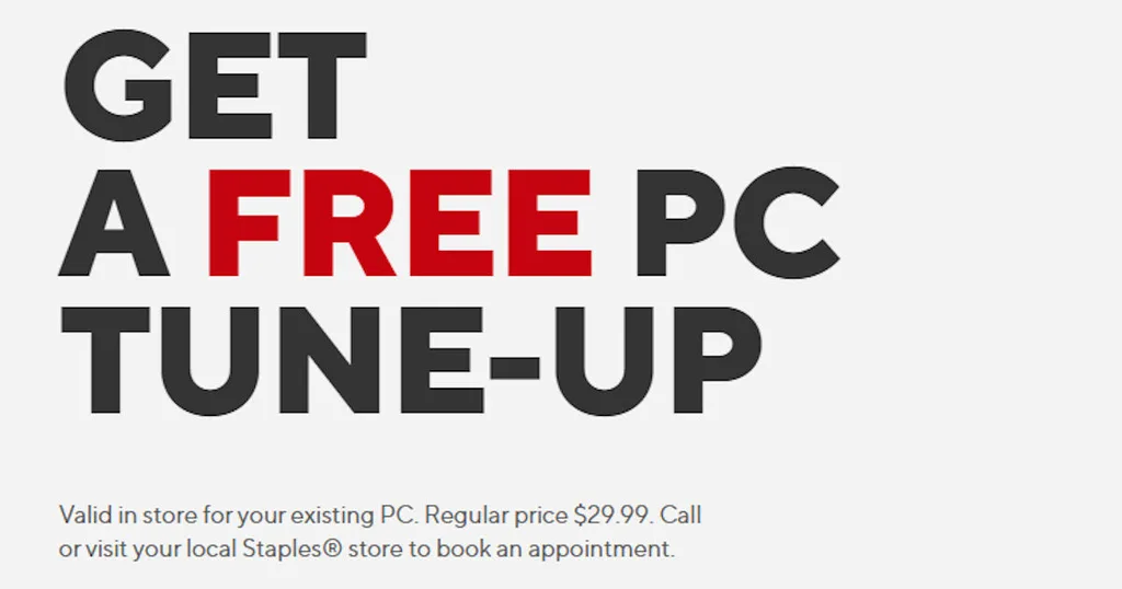 Free Pc Tune-Up At Staples - $29.99 Value!