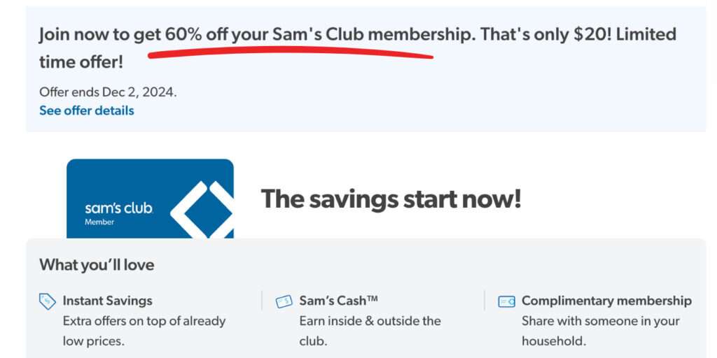 Save Big! Get A Sam’s Club Membership For Just $20 This Black Friday