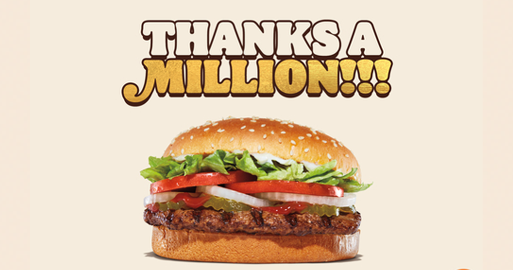 $1.00 Whoppers At Burger King For 1 Million People! – Starting November 12Th, 2024