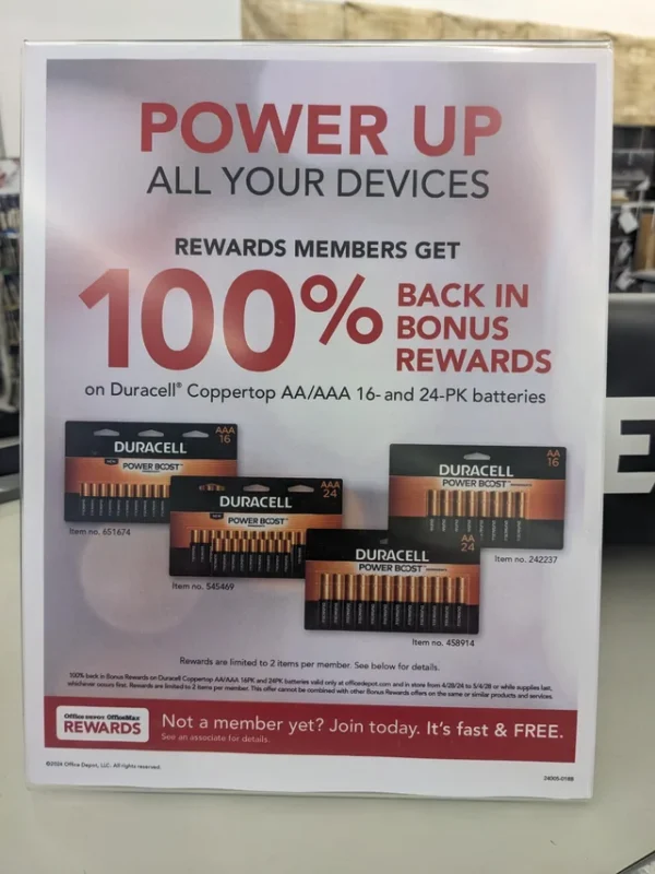 Free Duracell Batteries At Office Depot (Limited Time)