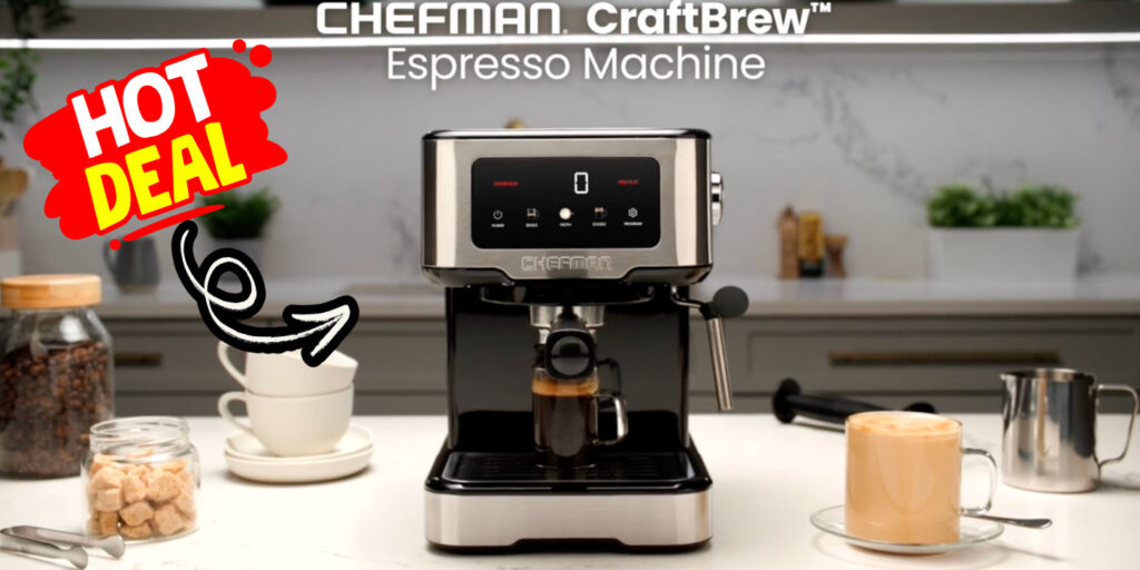 Chefman Craftbrew 15-Bar Espresso Machine W/Frother Only $35 At Walmart