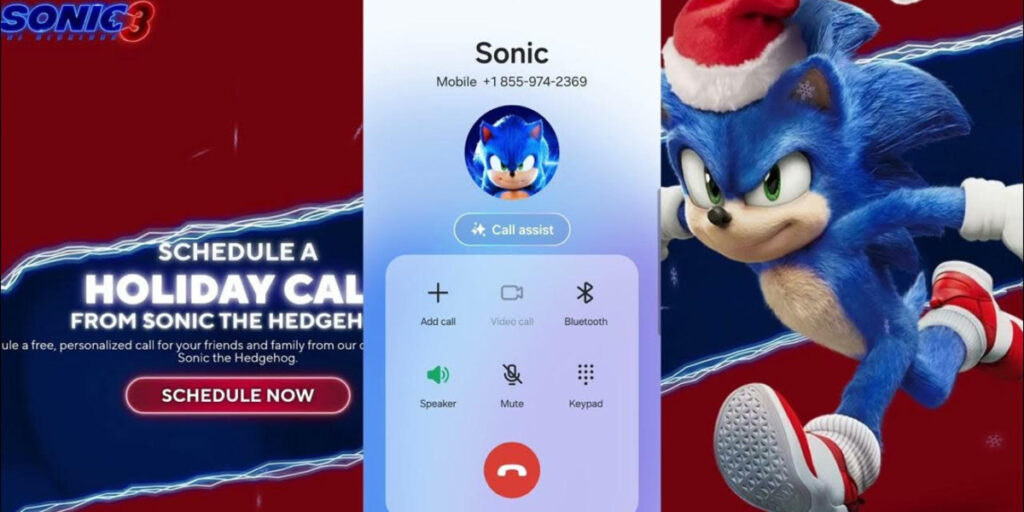 Free Holiday Call From Sonic The Hedgehog!