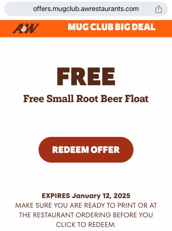 Get A Free Small Root Beer Float At A&Amp;W!