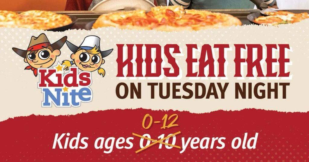 Kids Eat Free On Tuesday Nights At Pizza Ranch