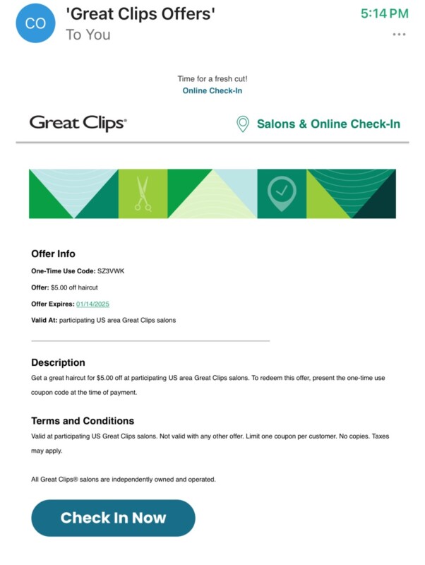 Kids Need A Haircut Before School Starts Back Up? Well Save Some Money And Get Them One This Weekend! We Got A New Coupon For $5 Off! Great Clips Is Offering A Fantastic Deal—$5 Off Your Next Haircut! This Limited-Time Coupon Is Valid At Most Great Clips Locations And Is Easy To Redeem Either Immediately At The Salon Or By Saving It For Later Via Email.