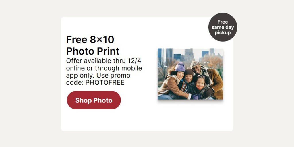 Free 8X10 Photo Print At Walgreens