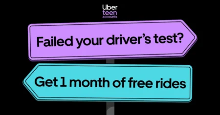 Uber Is Offering Teens Who Didn’t Pass Their Driver’s Test A Free Month Of Rides To Help Them Get Around While They Prep For Round Two. This Thoughtful Offer Provides Peace Of Mind For Parents And Flexibility For Teens.