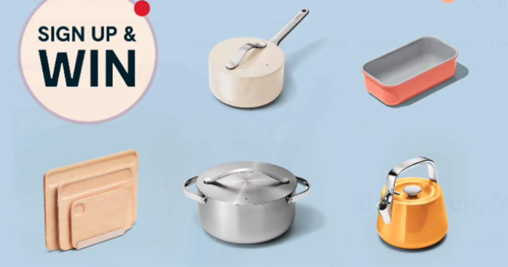 Celebrate 5 Years Of Caraway By Entering Their Exclusive Giveaway For A Chance To Win 10 Years’ Worth Of Premium Kitchen Products! This Incredible Prize Includes Every Product Launched Over The Past 5 Years, Plus Everything They’ll Release In The Next 5.