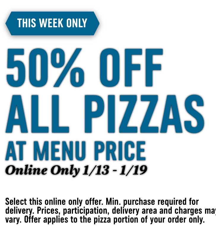 Craving Pizza? From January 13Th To January 19Th, Domino’s Is Offering 50% Off All Pizzas At Menu Price When You Order Online. This Is The Perfect Time To Grab Your Favorite Pizza For Half The Price!