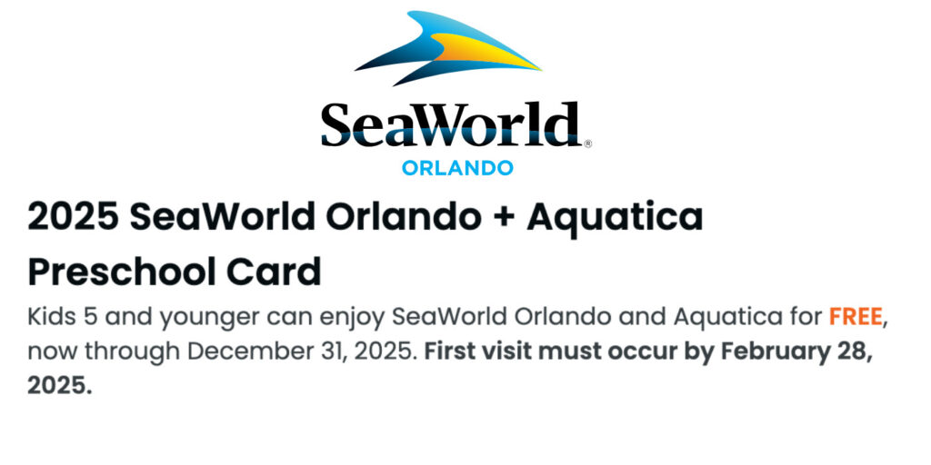 Seaworld Is Making Waves For Families With Young Children! Florida Residents Can Now Register For The Free 2025 Seaworld + Aquatica Orlando Preschool Card, Giving Kids Ages 5 And Younger Unlimited Admission To Both Parks Throughout 2025. 🌊🐬